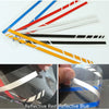 Various reflective vinyl mirror decals in red and blue colors displayed on a white background.