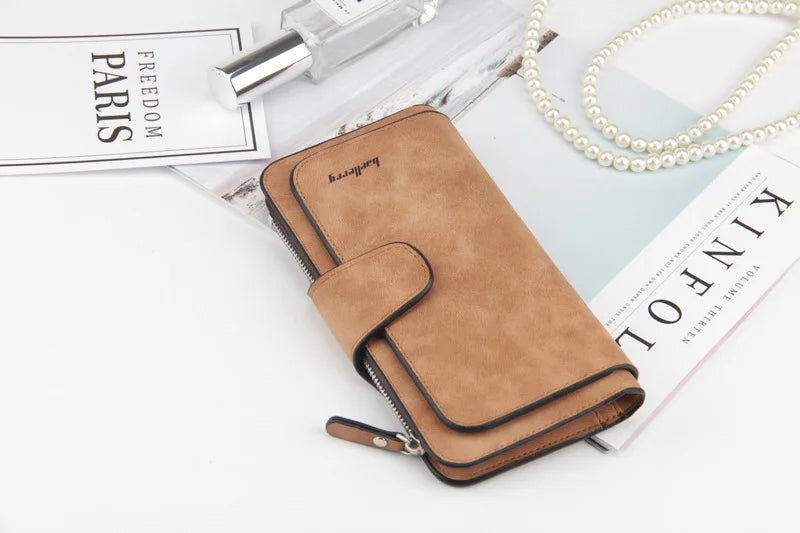Classic Long PU Leather Wallet with Multiple Pockets