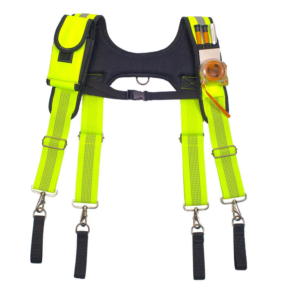 Fluorescent green Y-type tool belt suspenders with adjustable straps