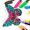 A collection of 24 gel pens featuring various colors including pastel, metallic, neon, and glitter, displayed alongside a col