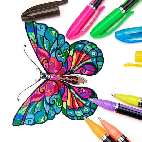 24 Gelstifte in Pastell-, Metallic-, Neon- und Glitzerfarben