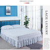 Embroidered Ruffle Bed Skirt with Scalloped Edge