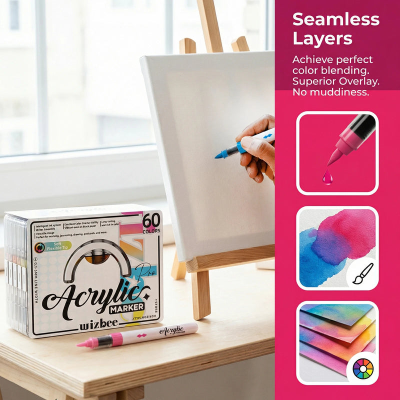 Acrylic Paint Markers with Brush Tip