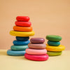Wooden Rainbow Stacking Stones - Montessori Balancing Blocks for Kids
