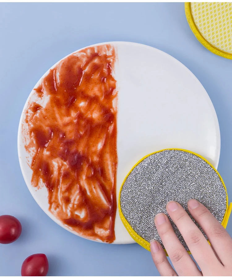Double-Sided Dish Scrub Sponges for Kitchen Cleaning