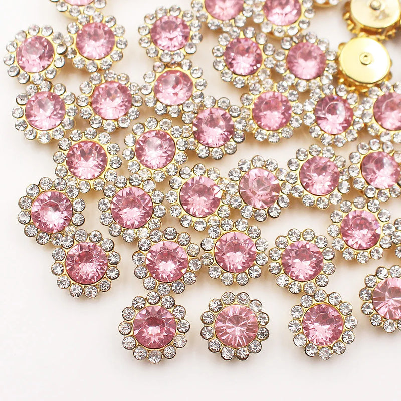 Gold Claw Sunflower Rhinestones for Sew-On Crafts