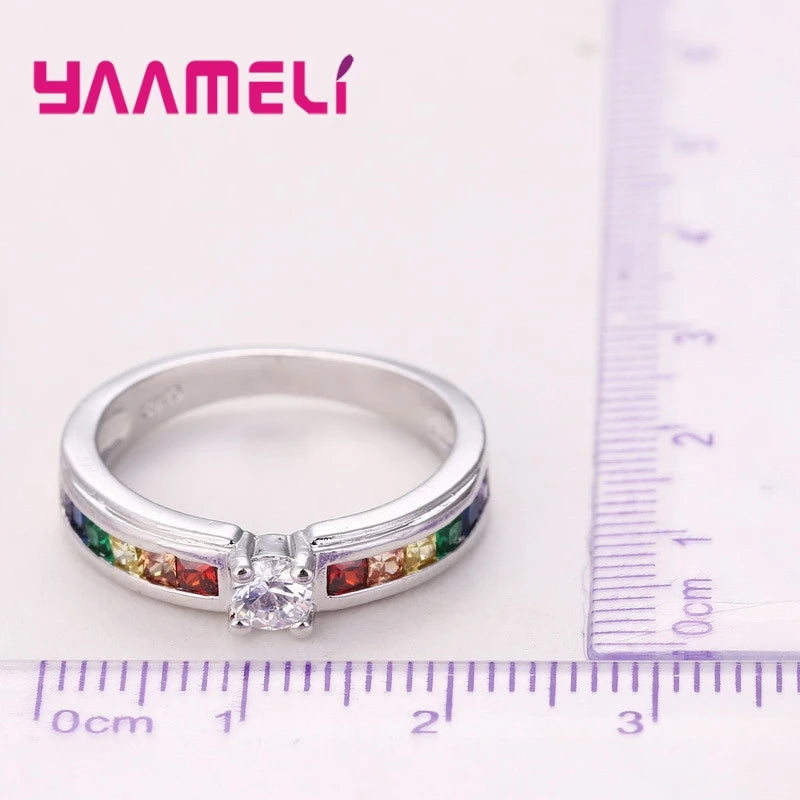 Sterling Silver Cubic Zirconia Engagement Ring