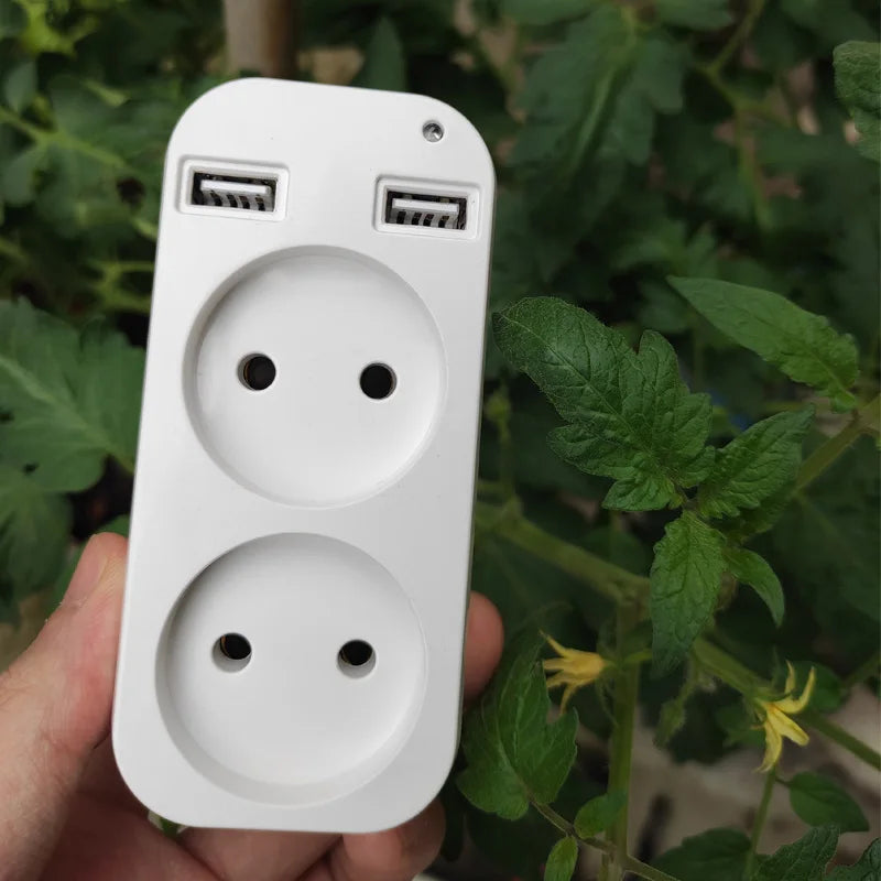 Compact EU Power Strip with USB Ports