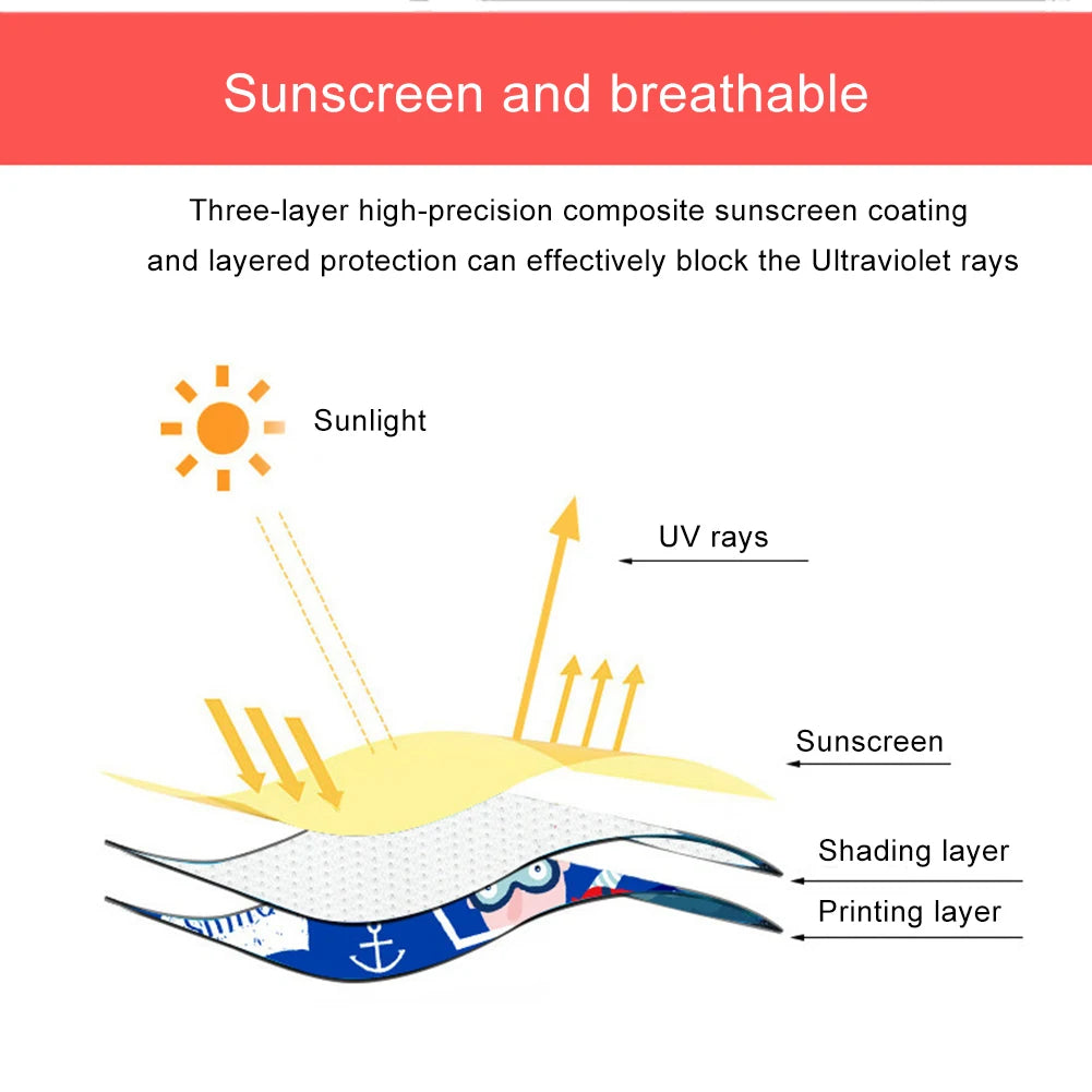 Cartoon Car Sunshade Curtain with Storage Pocket