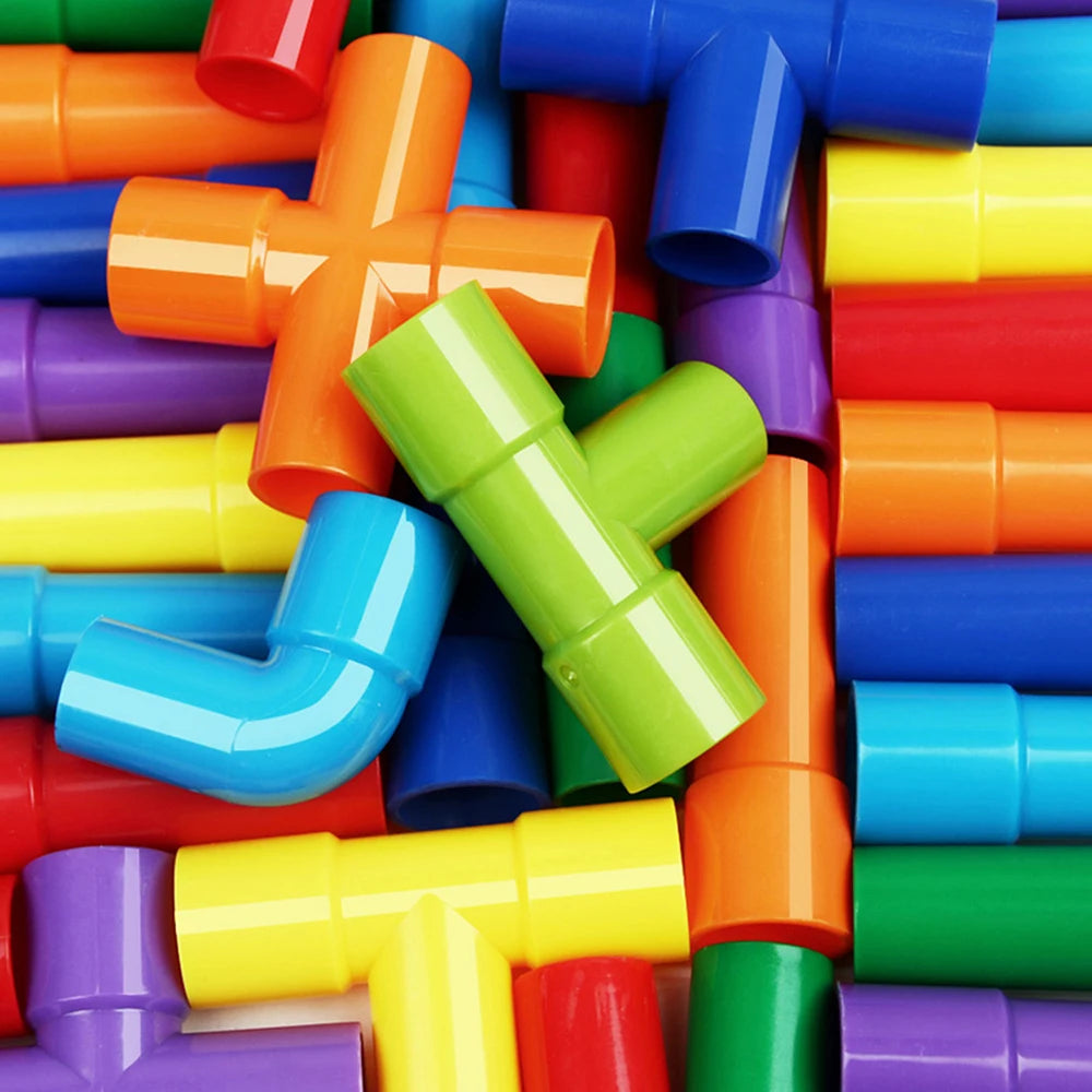 Montessori Water Pipe Building Blocks - DIY Construction Toy for Kids