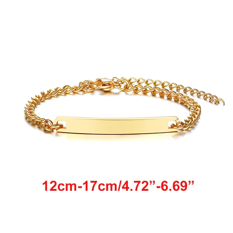 Personalized Stainless Steel Name Bracelet for Baby and Mom