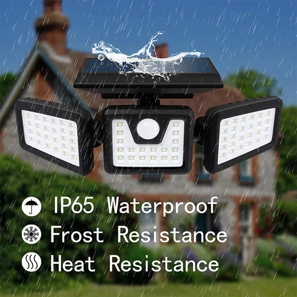 Solar-Powered LED Wall Light with Motion Sensor
