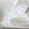 Luxury White Cotton Duvet Cover with Ruffle Lace Trim