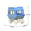 Light blue city rescue vehicle building block set with traffic signs and wheels