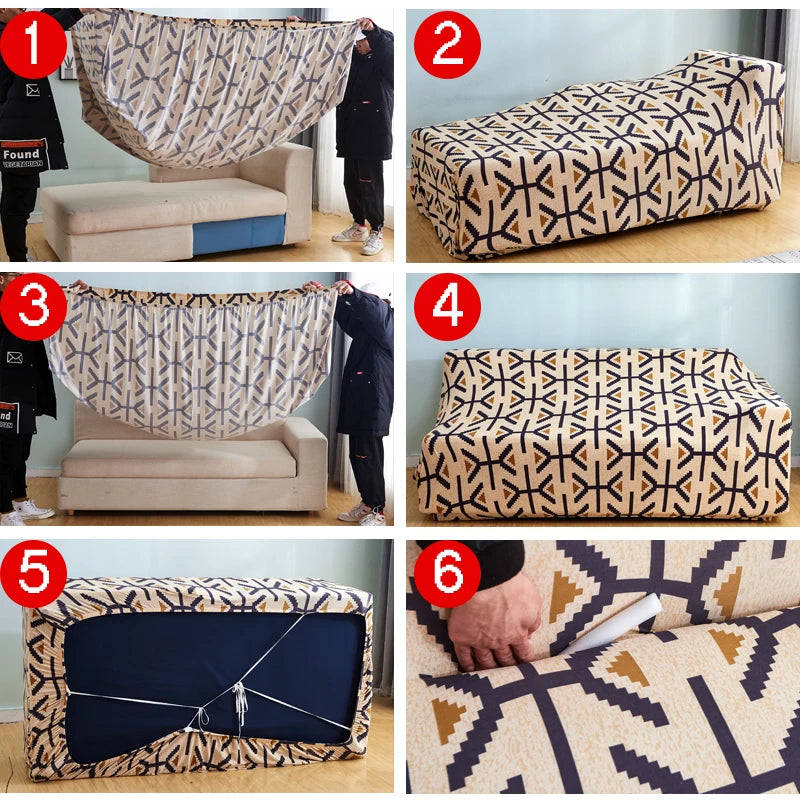 Printed Stretch Sofa Cover for L-Shaped and Corner Sofas