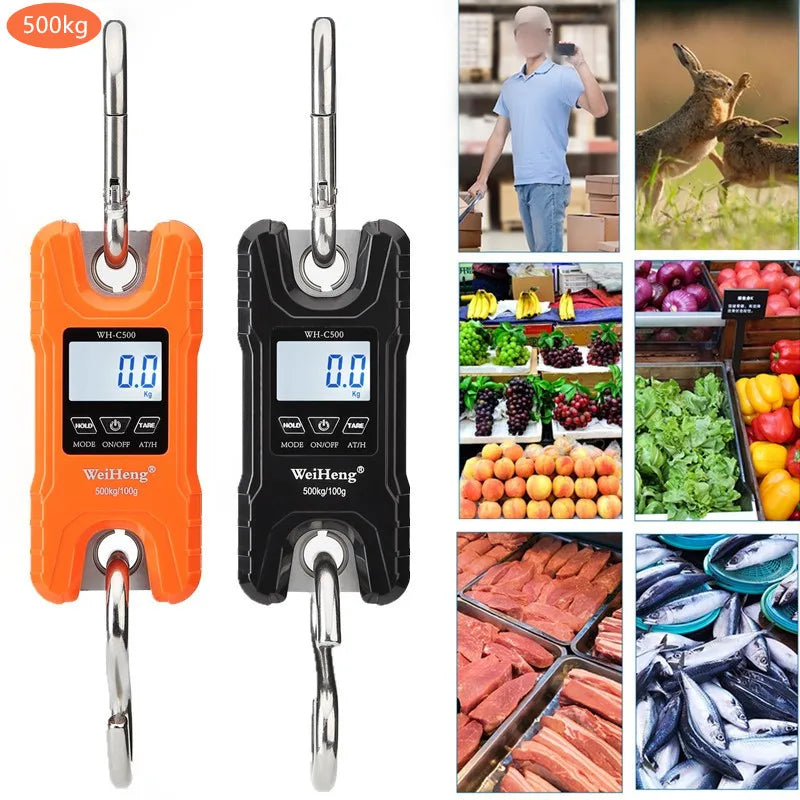 Heavy-Duty Digital Hanging Scale with Big LCD Display