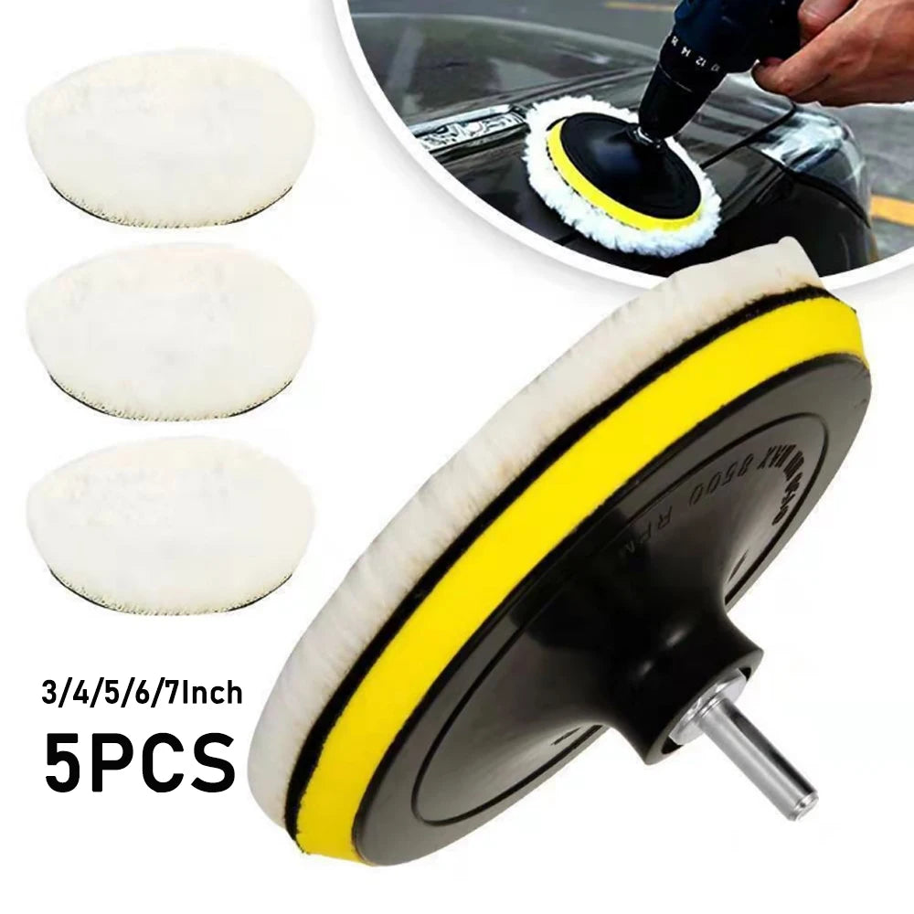 Soft Wool Car Polishing Pad Set with Backing Plate