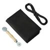 Black DIY insect screen mesh kit with a rolling tool and spline, packaged with a black cord.
