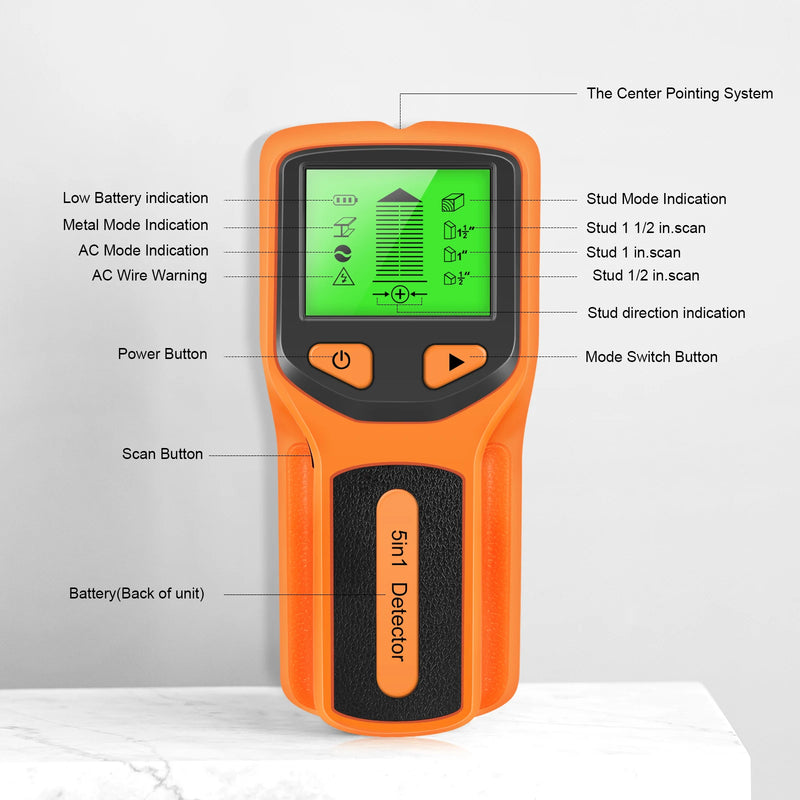 5-in-1 Digital Wall Scanner & Stud Finder