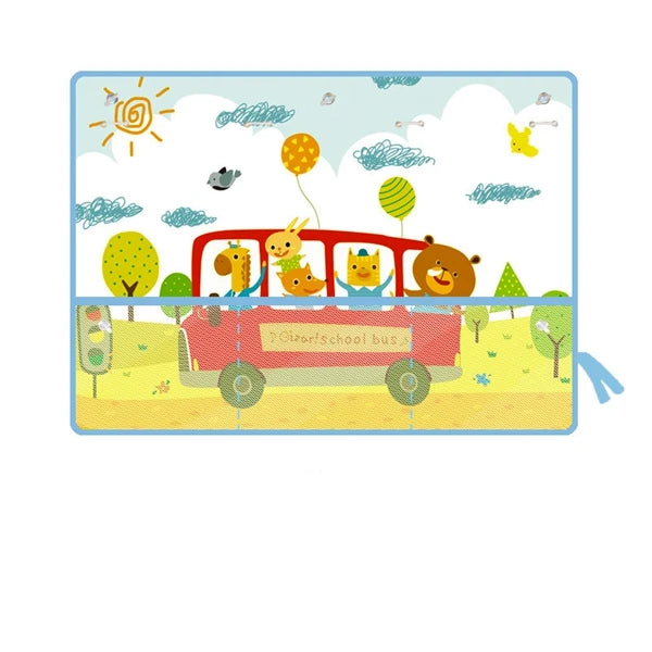 Cartoon Car Sunshade Curtain with Storage Pocket