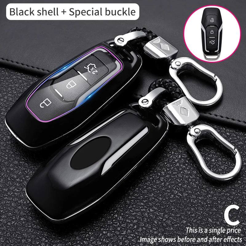 Carbon Fiber Car Key Cover for Ford Models