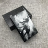 Ultra-Slim Aluminum Cigarette Case with Laser-Engraved Wolf Design