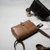 Vintage Leather Crossbody Bag for Men – Compact Messenger Shoulder Bag
