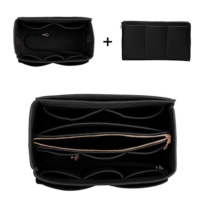 Felt Purse Organizer with Detachable Wallet Pocket