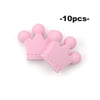 Ten pink silicone crown beads for jewelry making and DIY crafts