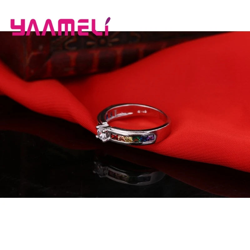Sterling Silver Cubic Zirconia Engagement Ring