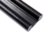 A close-up view of a black flexible door bottom sealing strip or weatherproofing draft guard.