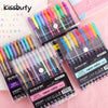 A collection of 24 gel pens featuring pastel, metallic, neon, and glitter colors displayed in clear packaging.