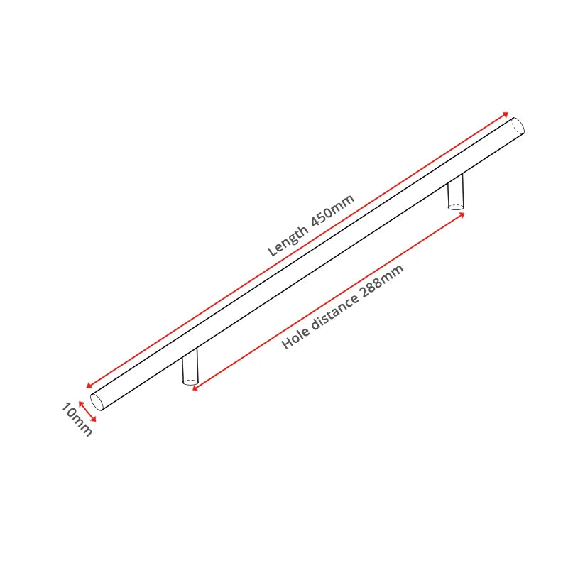 Brushed Stainless Steel Cabinet T-Bar Handle