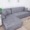 Printed L-Shape Sofa Cover with Elastic Edge