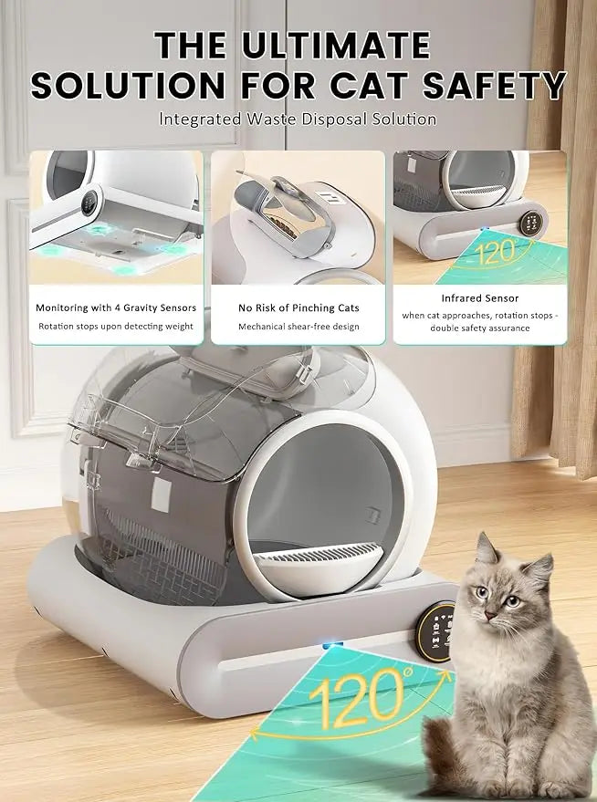 Smart Self-Cleaning Cat Litter Box with App Control