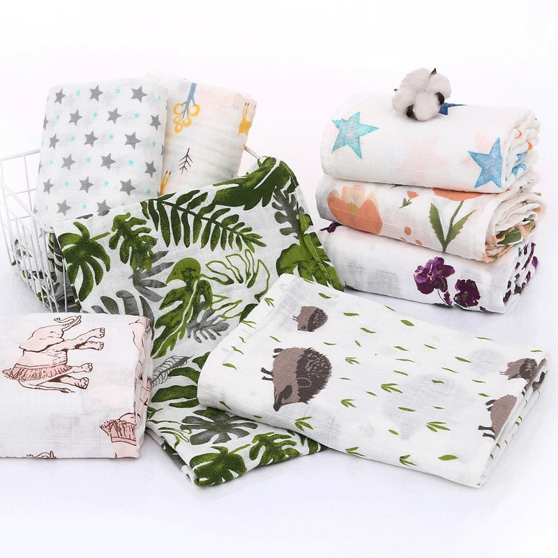 Super Soft Cotton Muslin Baby Swaddle Blanket