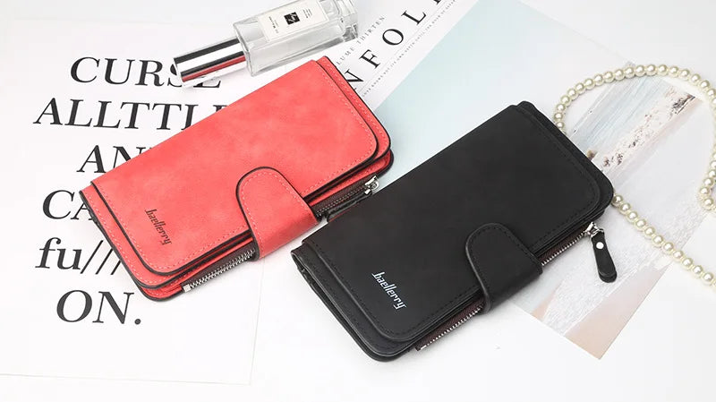 Classic Long PU Leather Wallet with Multiple Pockets