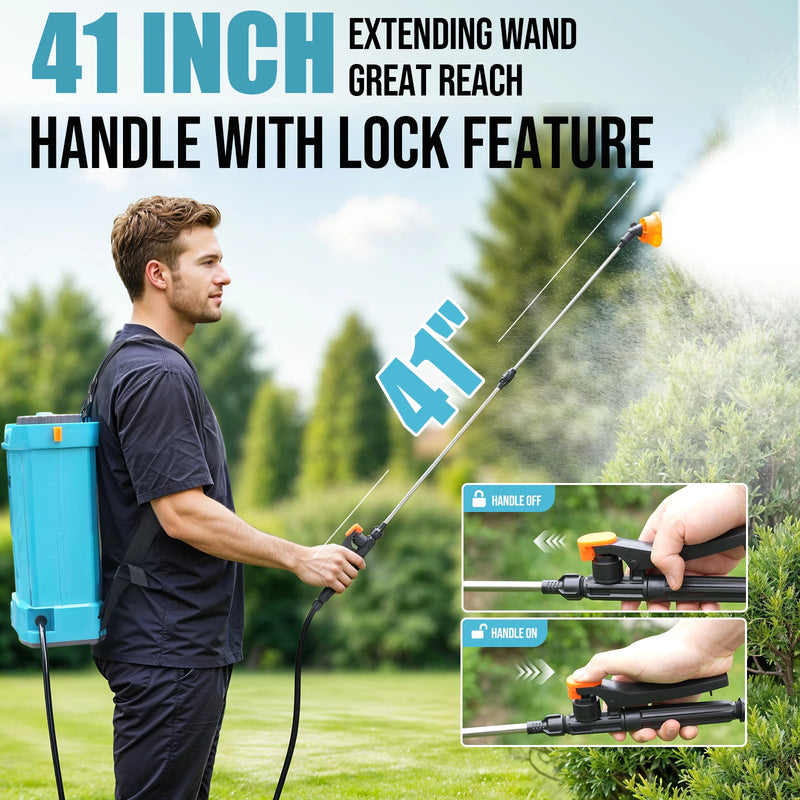 16L Electric Backpack Sprayer with Adjustable Pressure