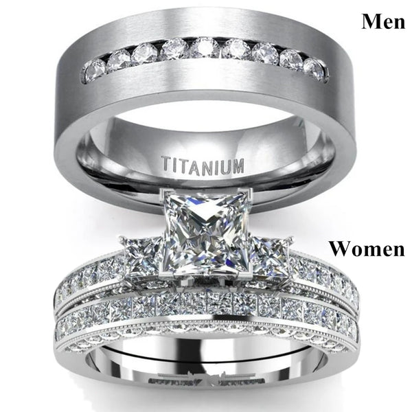 Geometric CZ Couple Ring Set