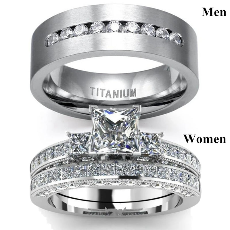 Geometric CZ Couple Ring Set