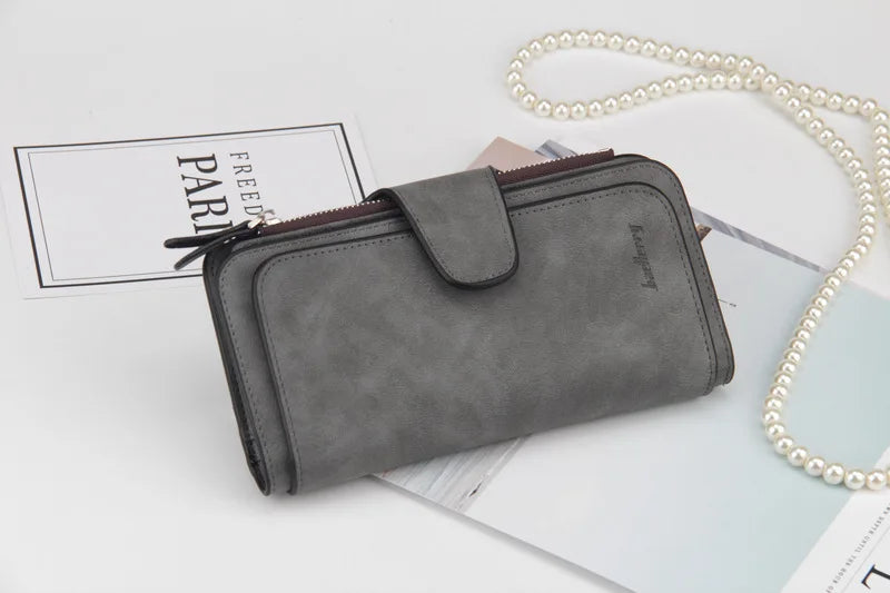 Classic Long PU Leather Wallet with Multiple Pockets