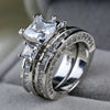 Geometric CZ Couple Ring Set