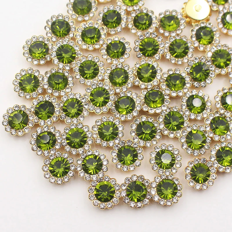 Gold Claw Sunflower Rhinestones for Sew-On Crafts