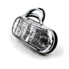 A clear plastic housing for a universal LED side marker and clearance light assembly.
