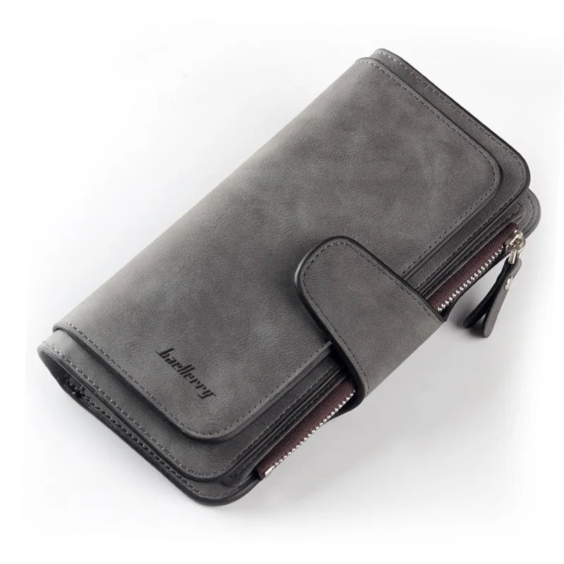 Classic Long PU Leather Wallet with Multiple Pockets