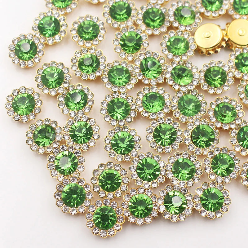 Gold Claw Sunflower Rhinestones for Sew-On Crafts