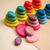 Wooden Rainbow Stacking Stones - Montessori Balancing Blocks for Kids