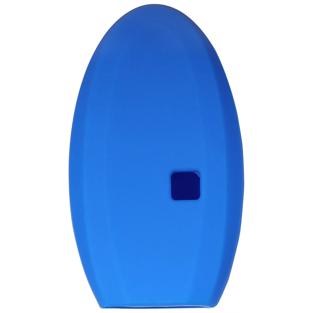 Blue silicone key fob cover for Nissan vehicles