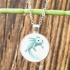 Cartoon Axolotl Glass Pendant Necklace