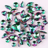 Mixed Shape Glass Rhinestones with Silver Claw Settings
